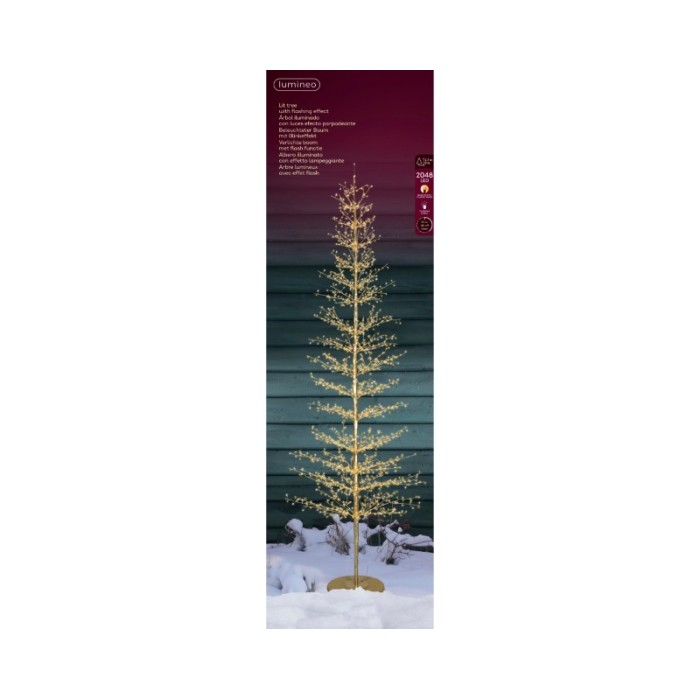 ALBERO 2048 LED ORO LUCI CALDO FREDDO H.270